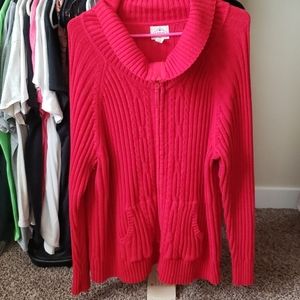 St. John's Bay red zip up sweater